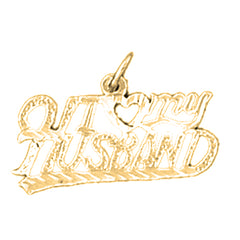 Yellow Gold-plated Silver I Love My Husband Pendant