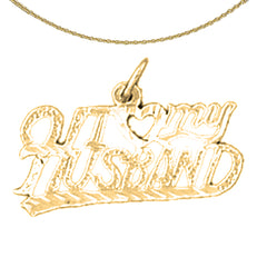 Colgante I Love My Husband de plata de ley (bañado en rodio o oro amarillo)