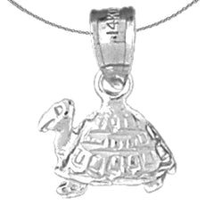 Colgante de tortugas de plata de ley (bañado en rodio o oro amarillo)