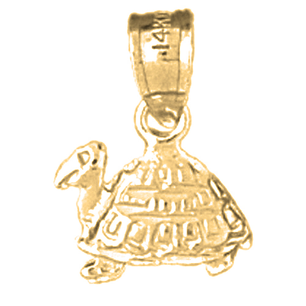 Yellow Gold-plated Silver Turtles Pendant