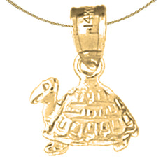 Colgante de tortugas de plata de ley (bañado en rodio o oro amarillo)