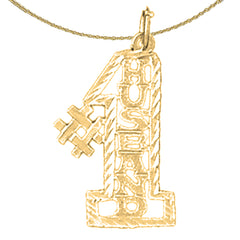 Sterling Silver #1 Husband Pendant (Rhodium or Yellow Gold-plated)