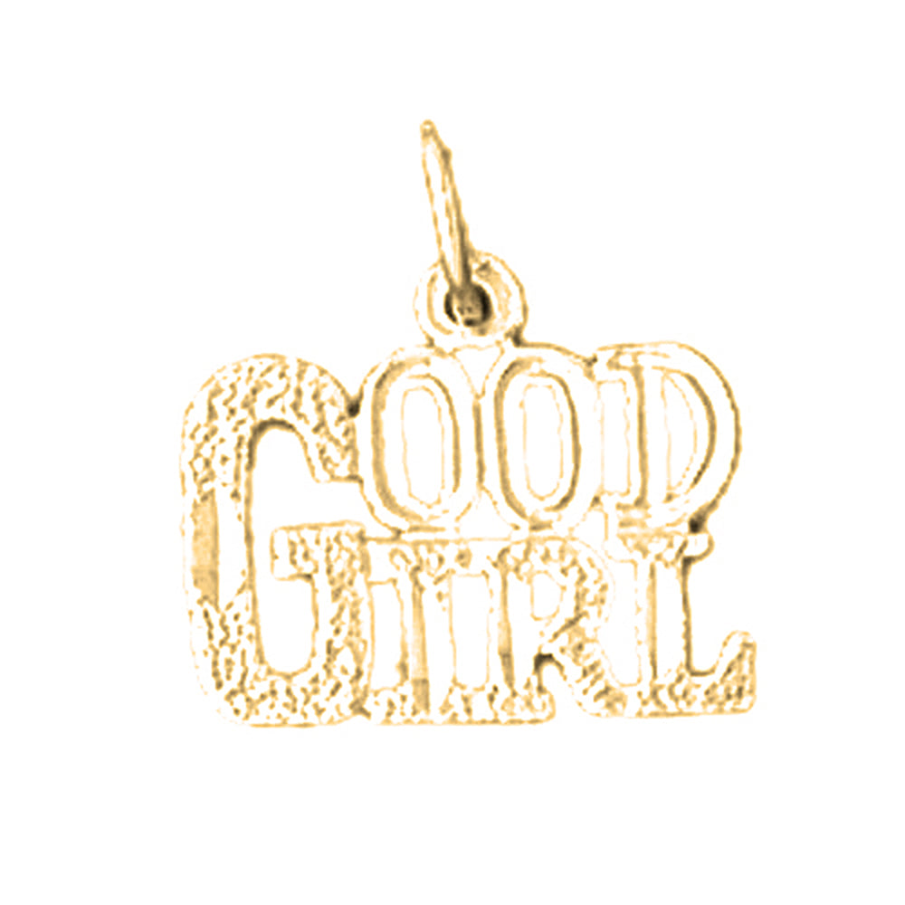 Yellow Gold-plated Silver Saying Pendant