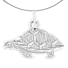 Colgante de tortugas de plata de ley (bañado en rodio o oro amarillo)