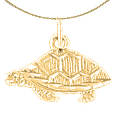 Colgante de tortugas de plata de ley (bañado en rodio o oro amarillo)