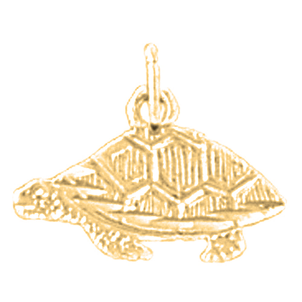 Yellow Gold-plated Silver Turtles Pendant