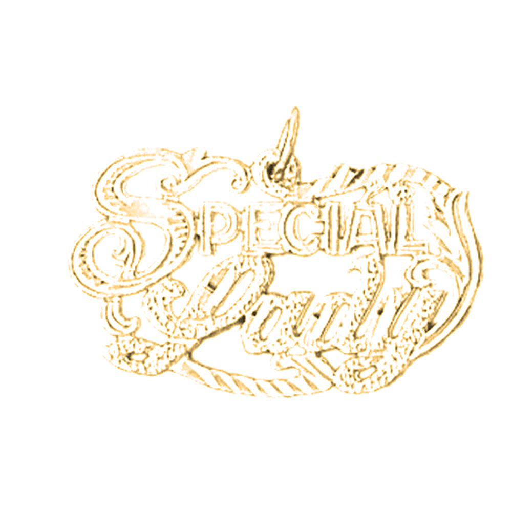 Yellow Gold-plated Silver Saying Pendant