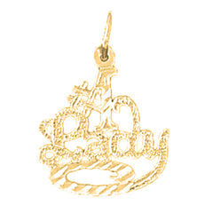 Yellow Gold-plated Silver Saying Pendant