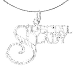 Sterling Silver Saying Pendant (Rhodium or Yellow Gold-plated)