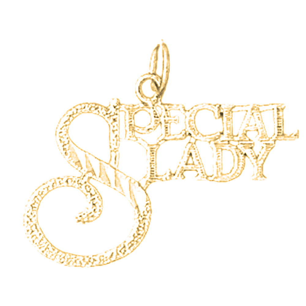 Yellow Gold-plated Silver Saying Pendant