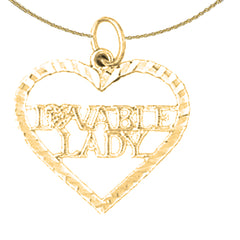 Sterling Silver Saying Pendant (Rhodium or Yellow Gold-plated)