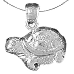 Colgante de tortugas de plata de ley (bañado en rodio o oro amarillo)