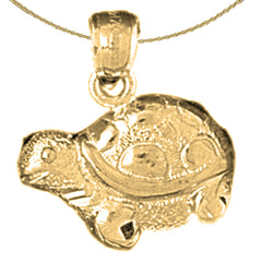 Colgante de tortugas de plata de ley (bañado en rodio o oro amarillo)
