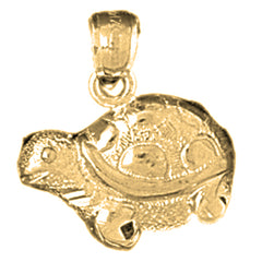 Yellow Gold-plated Silver Turtles Pendant