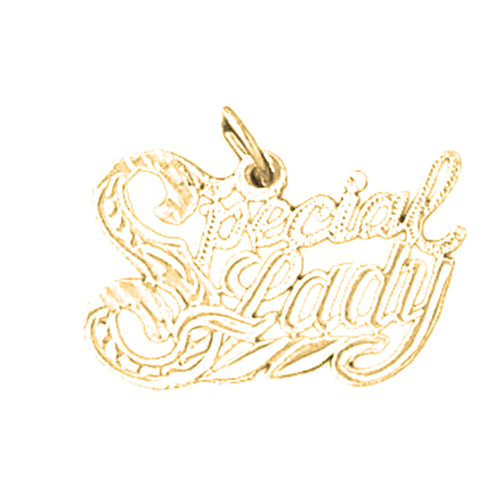 Yellow Gold-plated Silver Saying Pendant