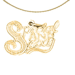 Sterling Silver Saying Pendant (Rhodium or Yellow Gold-plated)