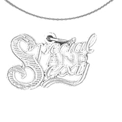 Sterling Silver Saying Pendant (Rhodium or Yellow Gold-plated)