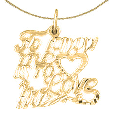 Sterling Silver Saying Pendant (Rhodium or Yellow Gold-plated)