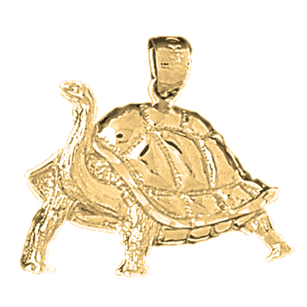 Yellow Gold-plated Silver Turtles Pendant