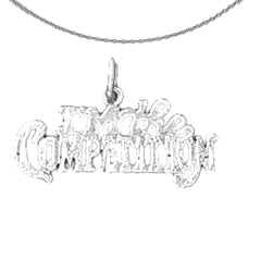 Sterling Silver Saying Pendant (Rhodium or Yellow Gold-plated)