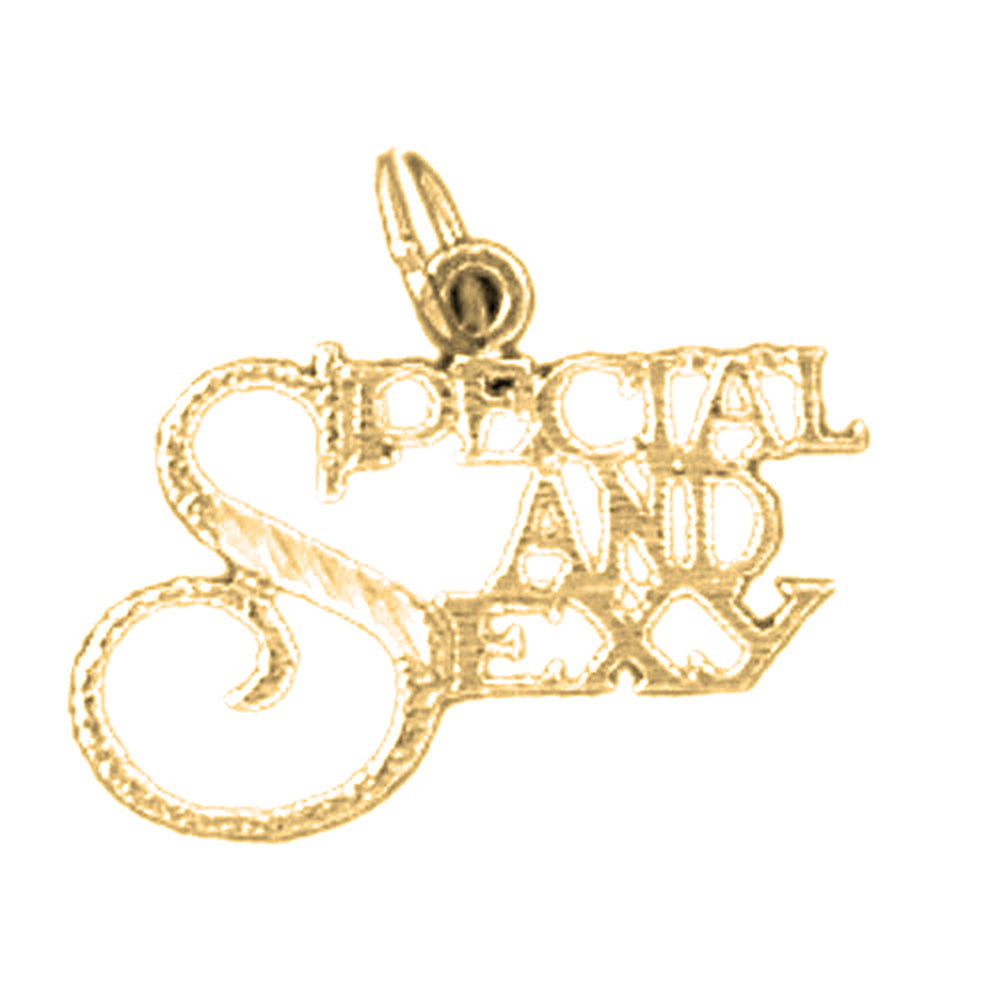 Yellow Gold-plated Silver Saying Pendant