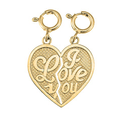 Yellow Gold-plated Silver I Love You Pendant