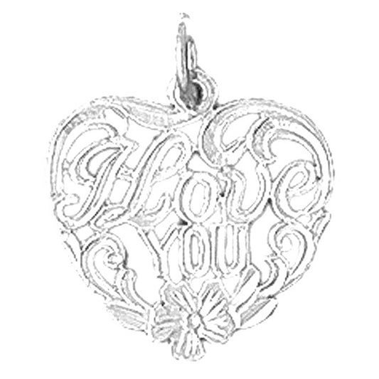 Sterling Silver I Love You Pendant