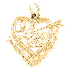 Yellow Gold-plated Silver I Love You Pendant