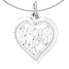 Sterling Silver I Love You Pendant (Rhodium or Yellow Gold-plated)