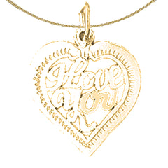 Sterling Silver I Love You Pendant (Rhodium or Yellow Gold-plated)