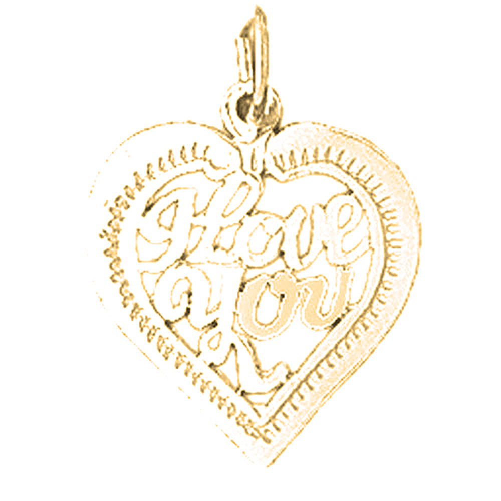 Yellow Gold-plated Silver I Love You Pendant