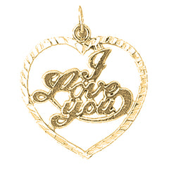 Yellow Gold-plated Silver I Love You Pendant