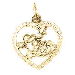 Yellow Gold-plated Silver I Love You Pendant