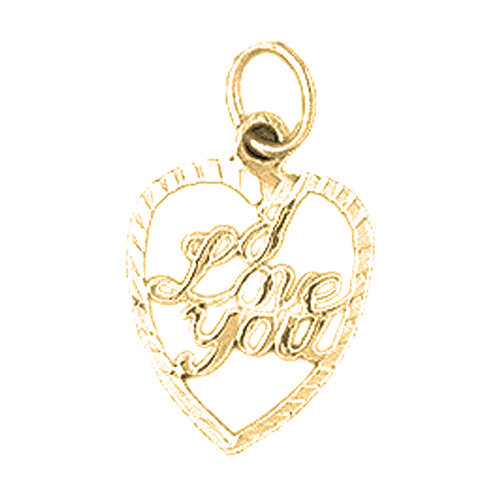 Yellow Gold-plated Silver I Love You Pendant
