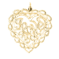 Yellow Gold-plated Silver I Love You Pendant