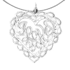 Sterling Silver I Love You Pendant (Rhodium or Yellow Gold-plated)