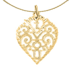 Sterling Silver I Love You Pendant (Rhodium or Yellow Gold-plated)