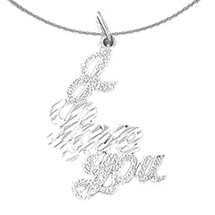 Colgante I Love You de plata de ley (bañado en rodio o oro amarillo)