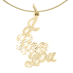 Colgante I Love You de plata de ley (bañado en rodio o oro amarillo)