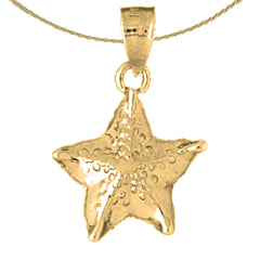 Colgante de estrella de mar de plata de ley (bañado en rodio o oro amarillo)
