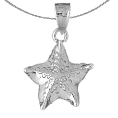 Colgante de estrella de mar de plata de ley (bañado en rodio o oro amarillo)