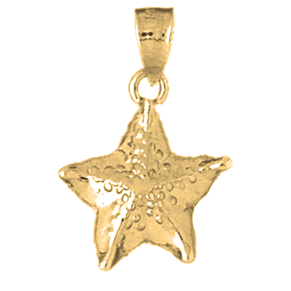 Yellow Gold-plated Silver Starfish Pendant