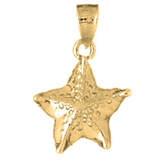 Yellow Gold-plated Silver Starfish Pendant