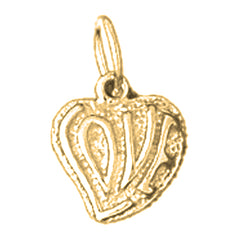 Yellow Gold-plated Silver Love Pendant