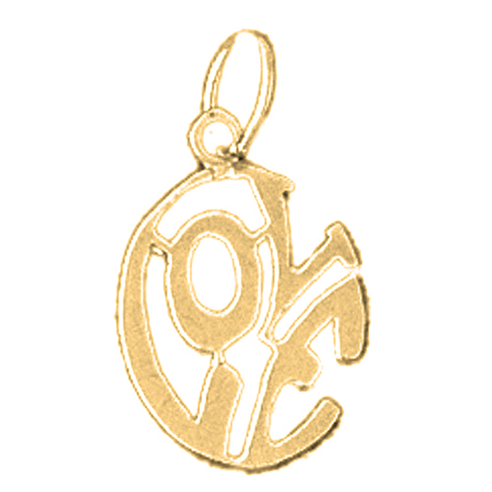 Yellow Gold-plated Silver Love Pendant