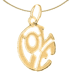 Colgante Love de plata de ley (bañado en rodio o oro amarillo)