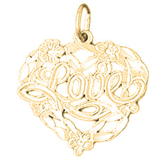 Yellow Gold-plated Silver Love Pendant