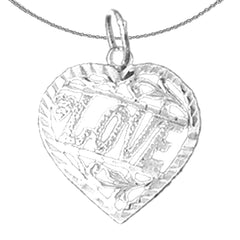 Colgante Love de plata de ley (bañado en rodio o oro amarillo)