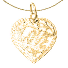 Colgante Love de plata de ley (bañado en rodio o oro amarillo)