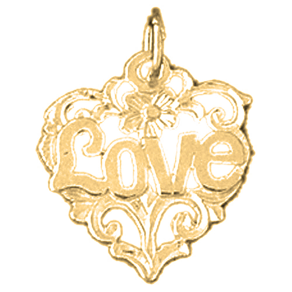 Yellow Gold-plated Silver Love Pendant